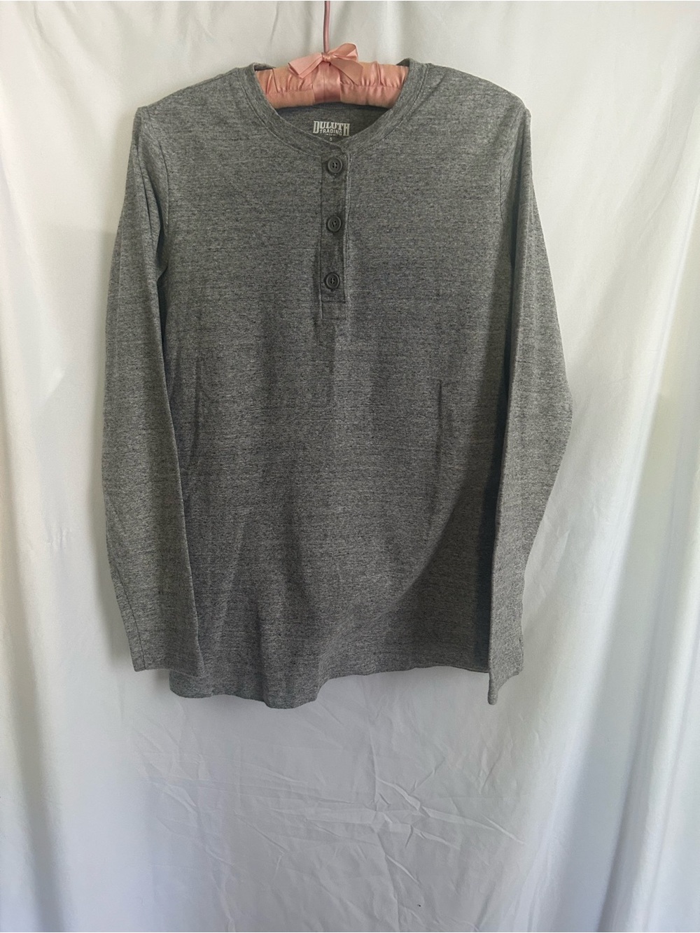 Duluth Trading Co Womens Long-Sleeve Grey Henley